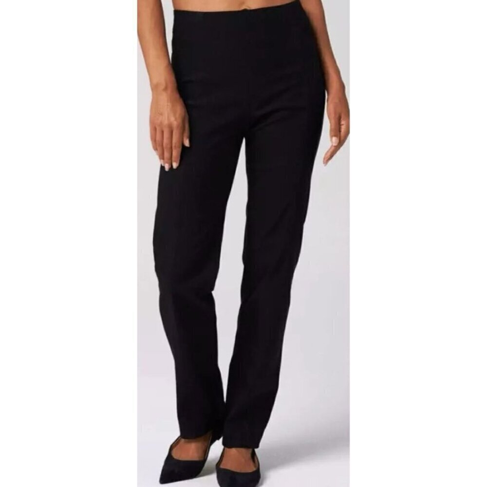 Franne Golde Classic Fit High Rise Straight Leg Black Pants-sz 6